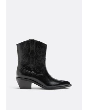 Stradivarius Stivaletti Tacco Cowboy - Nero