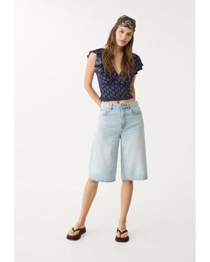 Stradivarius Jort Bermuda Denim - Bianco