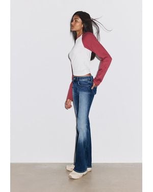 Stradivarius Jeans A Campana Vita Bassa - Blu