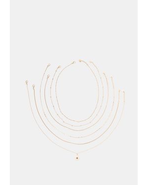 Stradivarius Set 6 Collane Con Charm - Metallizzato