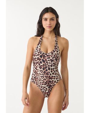Stradivarius Costume Halter Leopardato - Neutro
