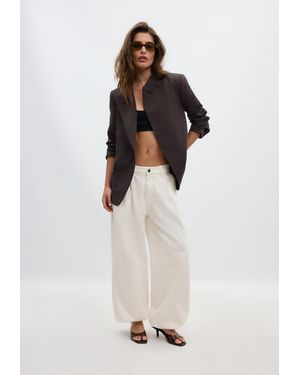 Stradivarius Blazer Regolare Asimmetrico - Marrone