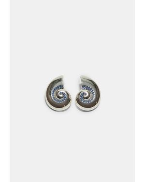 Stradivarius Orecchini A Conchiglia Con Strass - Blu