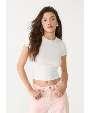 Stradivarius Maglietta Basic Slim Fit - Bianco