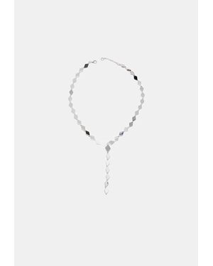 Stradivarius Collana Lariat Rombo Effetto Cristallo - Blu