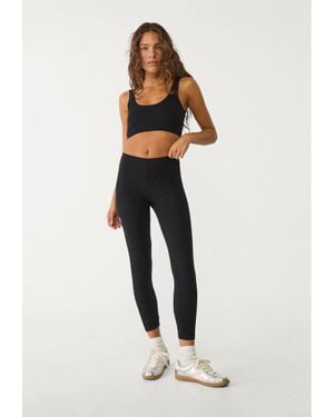 Stradivarius Leggings Cotone Cucitura Invisibile - Bianco