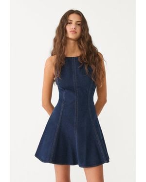 Stradivarius Vestito Corto Denim - Blu