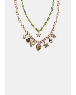 Stradivarius Set Di 2 Collane Multi Charms - Bianco
