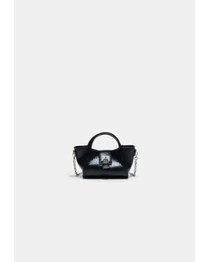Stradivarius Mini Borsa A Tracolla Con Lucchetto - Nero