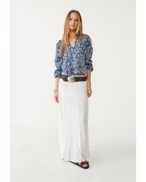 Stradivarius Blusa Fluida Stampata - Bianco