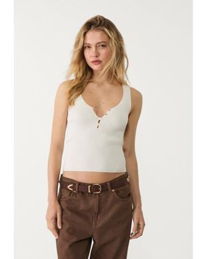 Stradivarius Top A Coste Con Bottoni - Multicolore