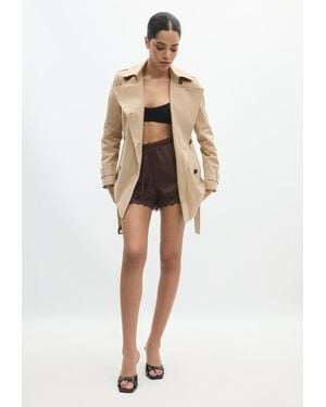 Stradivarius Trench Corto Basico - Neutro