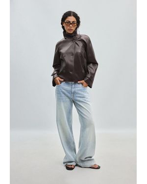 Stradivarius Trench Corto Effetto Finta Pelle - Multicolore