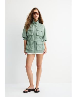 Stradivarius Parka Utility Fluida - Verde