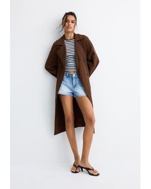Stradivarius Trench Fluido Oversize - Marrone