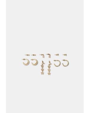 Stradivarius Set 6 Orecchini Multipack Con Stelle - Neutro