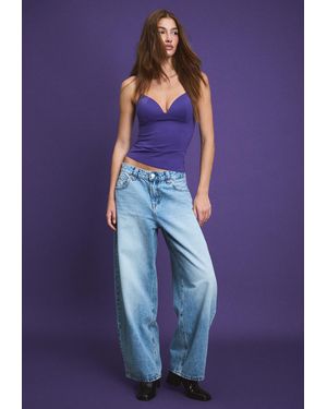 Stradivarius Top Stile Burlesque - Blu