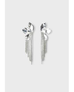 Stradivarius Orecchini A Fiore A Cascata - Bianco