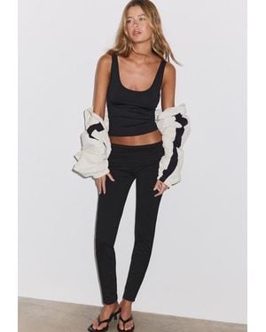 Stradivarius Leggings Con Vita Ripiegata - Nero