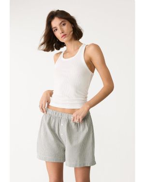 Stradivarius Shorts Boxer Quadretti Vichy - Bianco