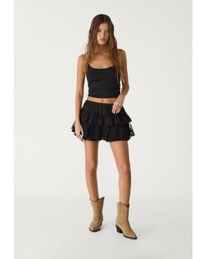 Stradivarius Culotte Con Balze - Nero