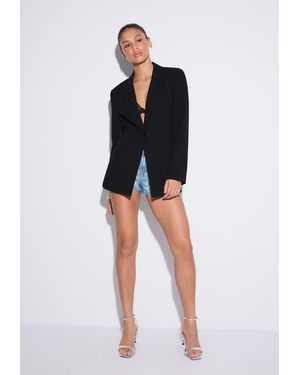 Stradivarius Blazer Aderente Rustico - Nero
