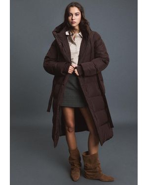 Stradivarius Cappotto Imbottito Con Cintura - Grigio