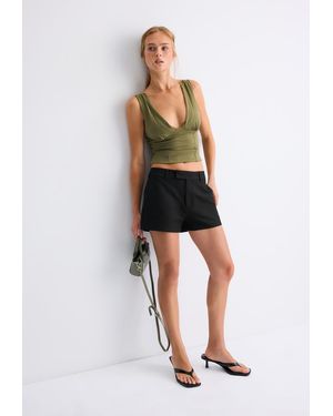 Stradivarius Shorts Eleganti Con Passanti - Bianco