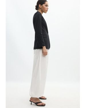 Stradivarius Blazer Basico A Righe - Bianco