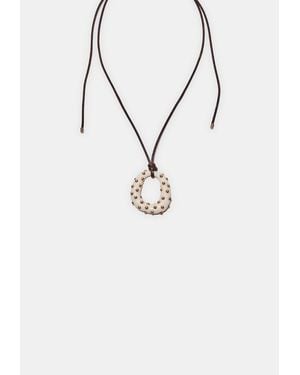 Stradivarius Collana Con Cordino E Charm - Bianco