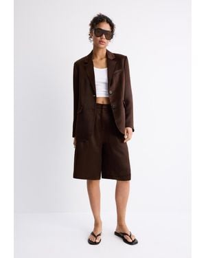 Stradivarius Blazer Satinato - Marrone