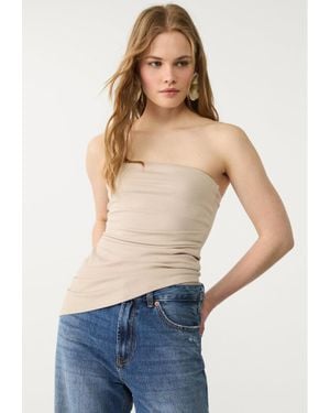 Stradivarius Top A Fascia Asimmetrico - Blu