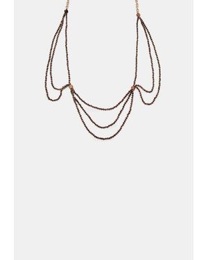 Stradivarius Collana Multi-Posizione Con Perline - Marrone