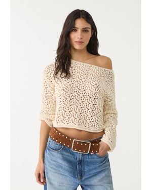 Stradivarius Maglia Traforata Collo A Barchetta - Neutro