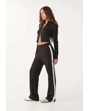 Stradivarius Pantaloni Con Bottoni Laterali Soft - Blu