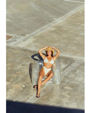 Stradivarius Slip Bikini Brasiliana A Costine Con Filo Brillante - Marrone