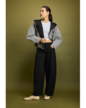 Stradivarius Trench Corto Reversibile A Quadri - Verde
