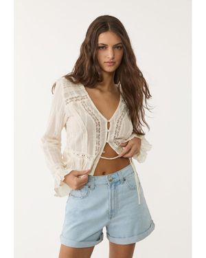 Stradivarius D83 Shorts Mom Fit - Rosso