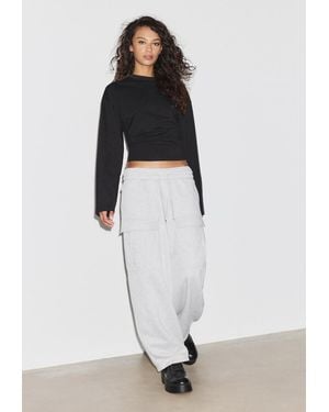 Stradivarius Maglietta A Maniche Lunghe Con Arricciatura - Bianco