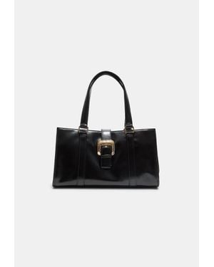 Stradivarius Borsa Tote Effetto Pelle - Nero