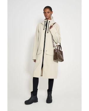 Stutterheim Stockholm Long Patch Raincoat - Natural