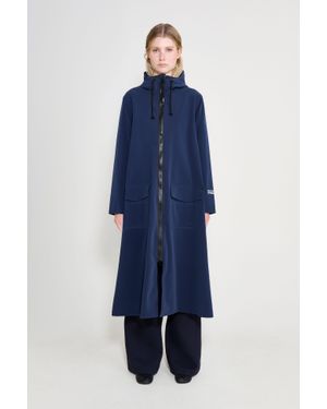 Stutterheim Mosebacke Long Patch Raincoat - Blue