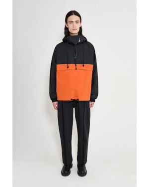 Stutterheim Forsa Two-Tone Matte Anorak/Pumpkin - Orange