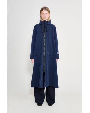 Stutterheim Mosebacke Long Patch Raincoat - Blue
