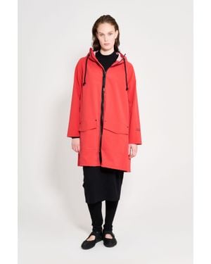 Stutterheim Mosebacke Patch Raincoat - Red
