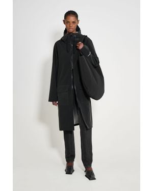 Stutterheim Stockholm Long Patch Raincoat - Black