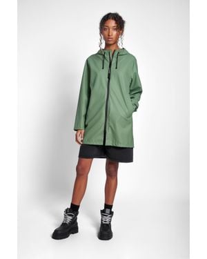 Stutterheim Stockholm Lightweight Zip Raincoat - Green