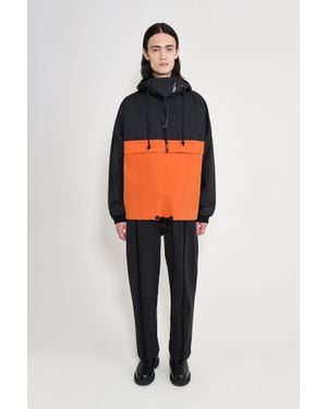 Stutterheim Forsa Two-Tone Matte Anorak/Pumpkin - Orange
