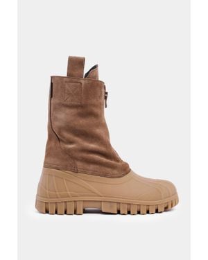 Stutterheim Patrol Zip Boot Suede/Fudge - Brown