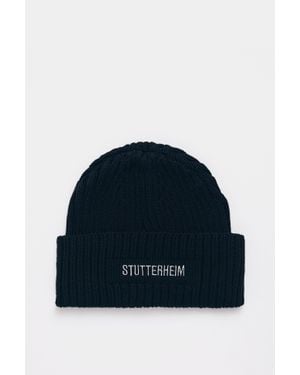 Stutterheim Logo Beanie - Blue